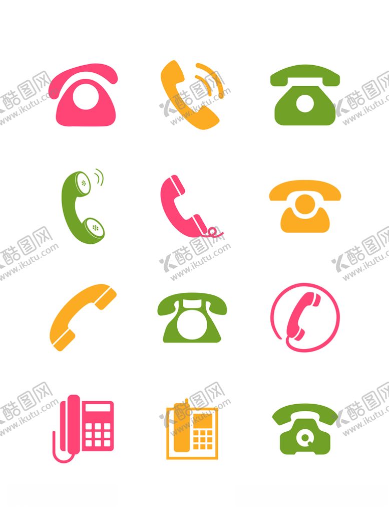 编号：29834410210500499312【酷图网】源文件下载-手机电话标志矢量