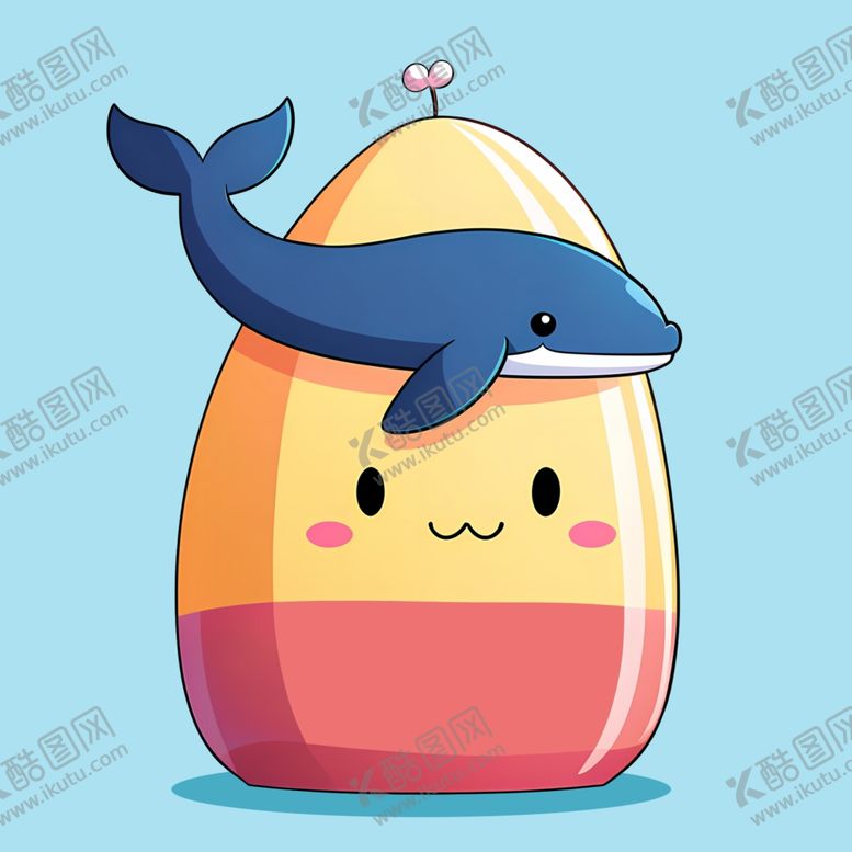 编号：41211701261317032632【酷图网】源文件下载-手绘卡通创意鲸鱼彩蛋