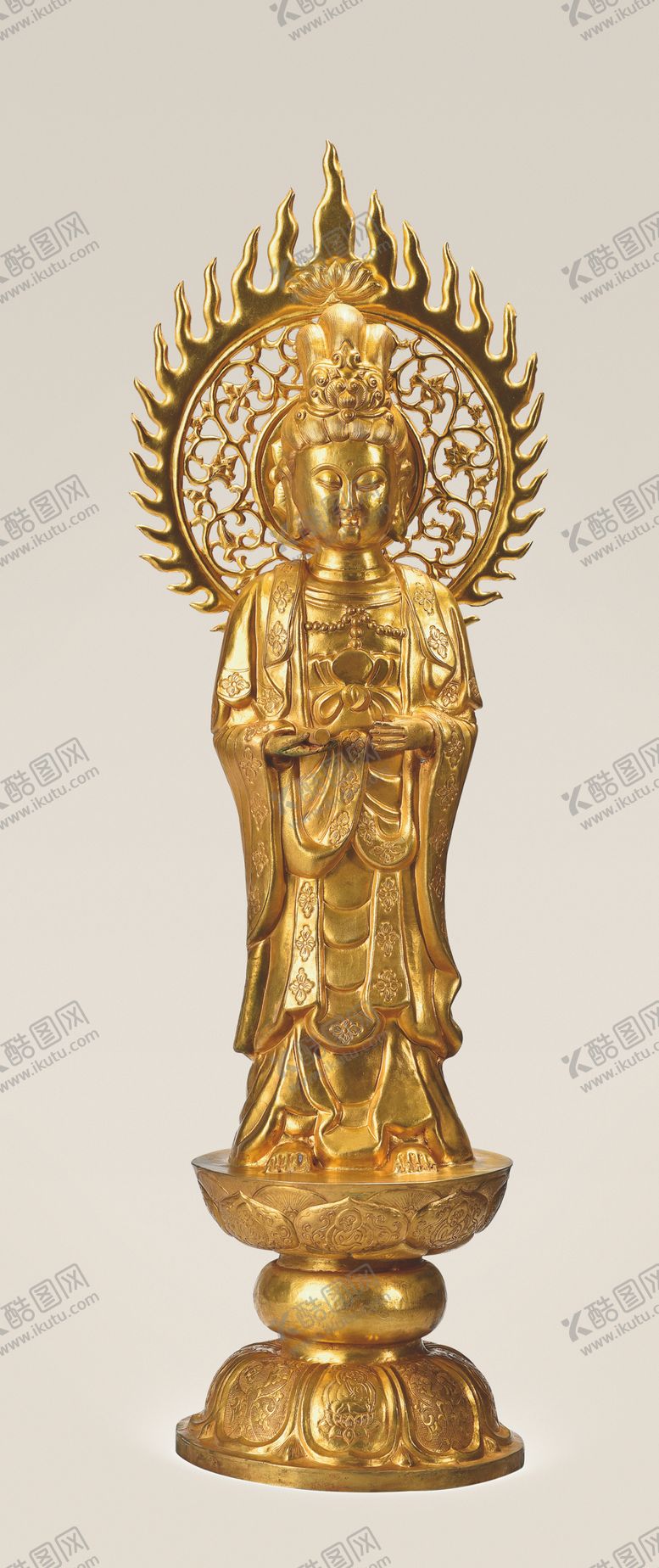 编号：44802009220333528732【酷图网】源文件下载-鎏金观音像