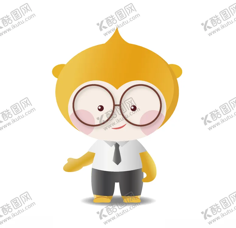 编号：47489804300943569577【酷图网】源文件下载-可爱带眼镜的猴子插画