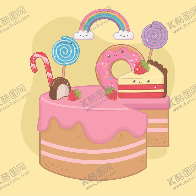 编号：83050909181351239214【酷图网】源文件下载-小清新点心卡通图案