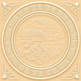 吊顶天花玉雕八边形图腾