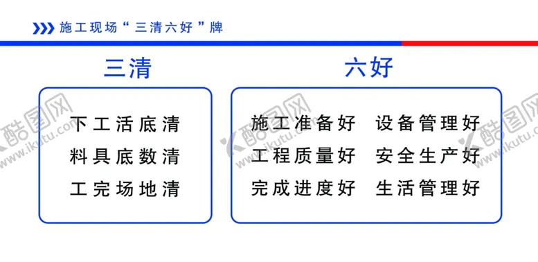 编号：97526402182305165111【酷图网】源文件下载-施工现场三清六好牌