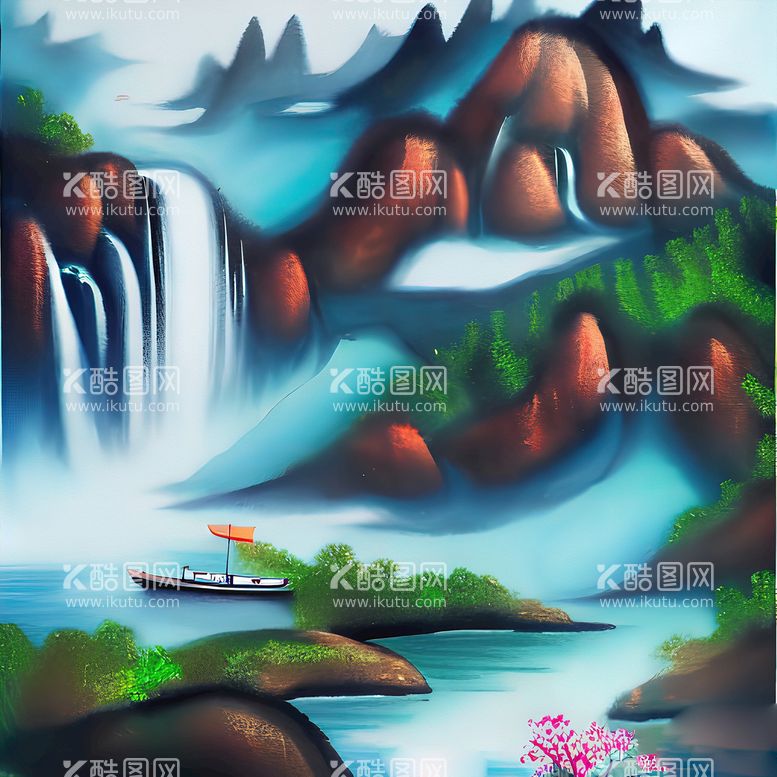 编号：74862509200320362945【酷图网】源文件下载-国画山水画