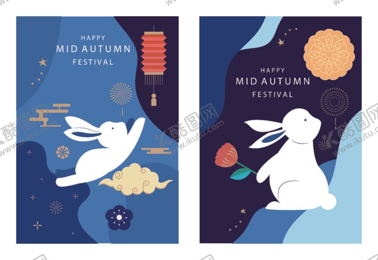 编号：27698609231054107360【酷图网】源文件下载-中秋玉兔插画海报设计