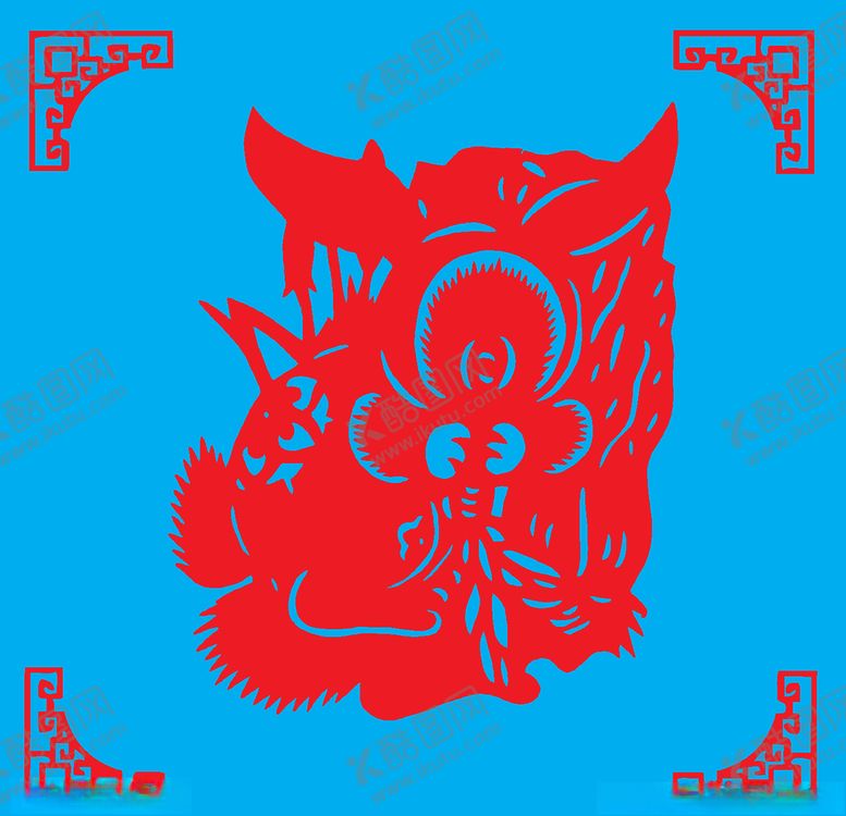编号：55594910212348162091【酷图网】源文件下载-兔子剪纸