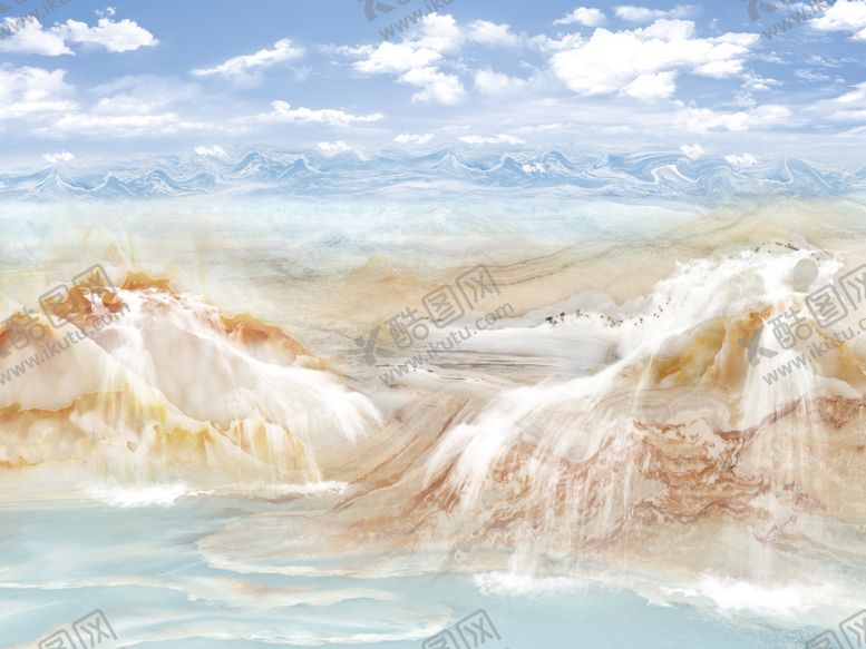 编号：14721509290458518922【酷图网】源文件下载-大理石山水背景墙