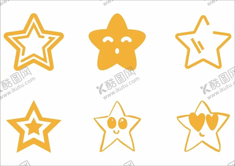 编号：20436402102337099250【酷图网】源文件下载-卡通五角星