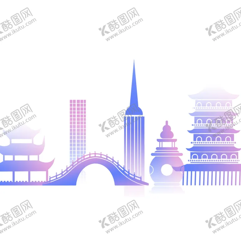 编号：45918704221705392625【酷图网】源文件下载-城市地标建筑剪影