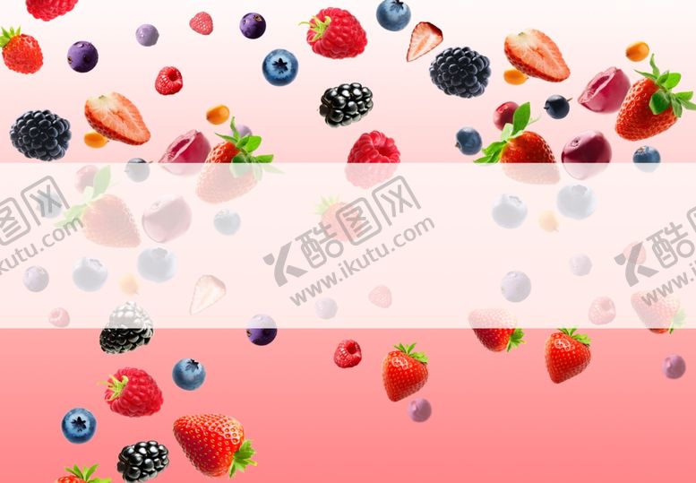 编号：37797506100915359200【酷图网】源文件下载-缤纷水果洒落粉色背景