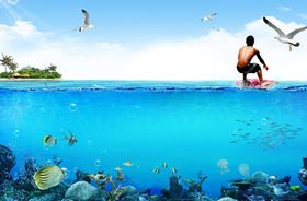蓝色海底世界背景