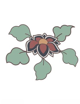 敦煌风格绘画植物花朵