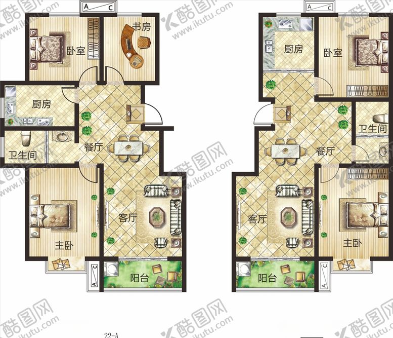 编号：36446810131628525913【酷图网】源文件下载-地产户型