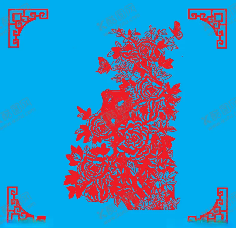 编号：55284206232248314106【酷图网】源文件下载-国色天香剪纸