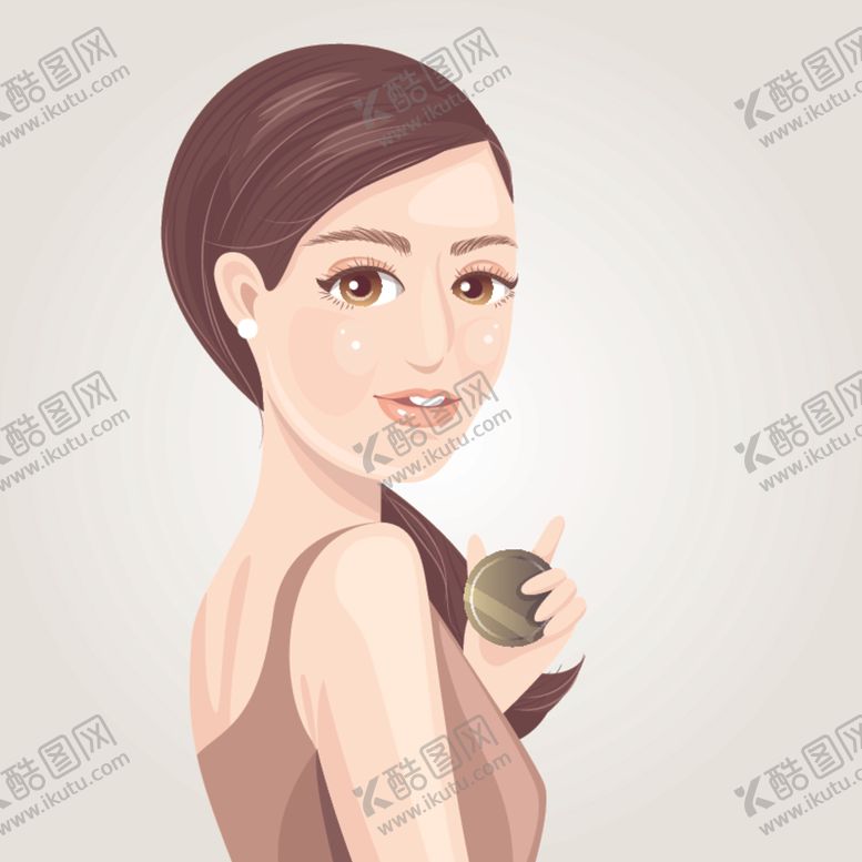 编号：24362007030213526114【酷图网】源文件下载-女孩做面膜保养插画
