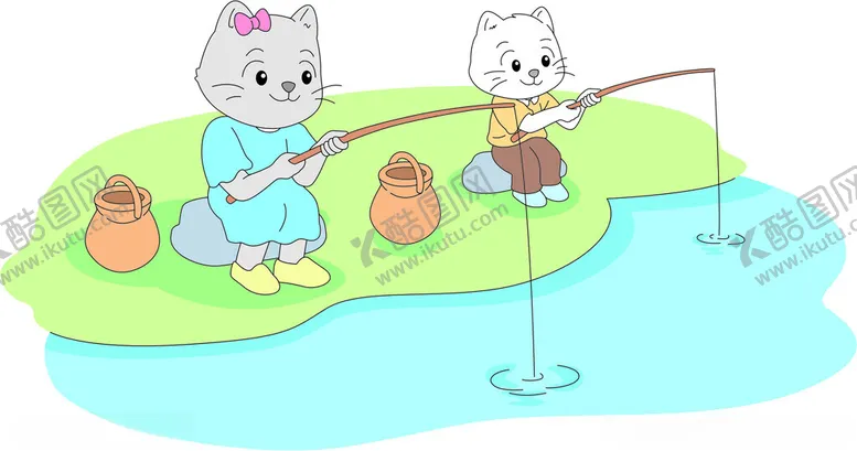编号：67528503012221199424【酷图网】源文件下载-小猫钓鱼