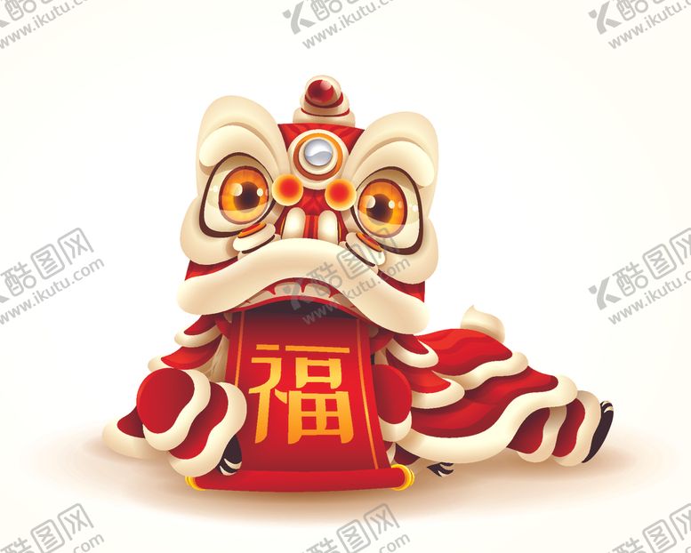 编号：46382809242322453333【酷图网】源文件下载-中国新年舞狮卡通狮子中国传统文