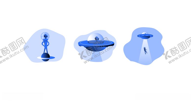 编号：59403209202238113975【酷图网】源文件下载-蓝色外星人Ai矢量插画