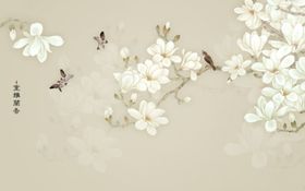 雅舍兰香云兰花花鸟图