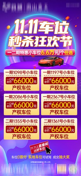 双11车位一口价单图竖版