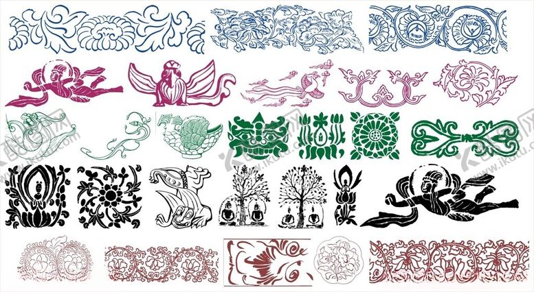 编号：80391311020434135172【酷图网】源文件下载-传统图案神兽图案古典花纹