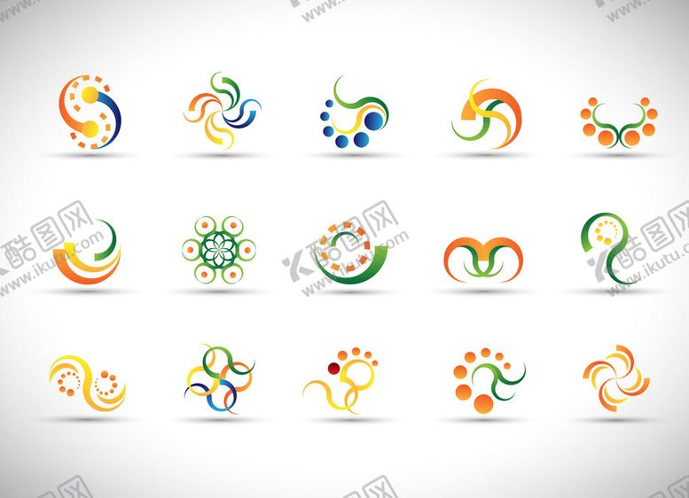 编号：99752104030259207568【酷图网】源文件下载-多彩创意抽象标志集合