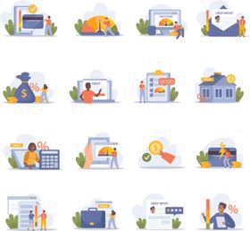 多样办公场景插画集合