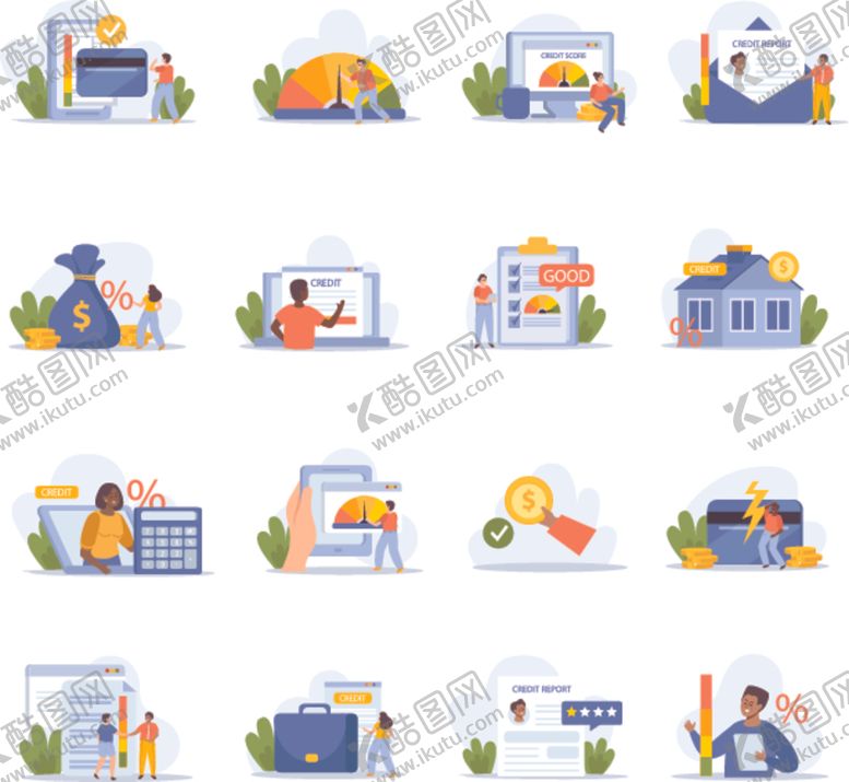 编号：33764510300755234036【酷图网】源文件下载-多样办公场景插画集合