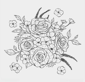 矢量线条花