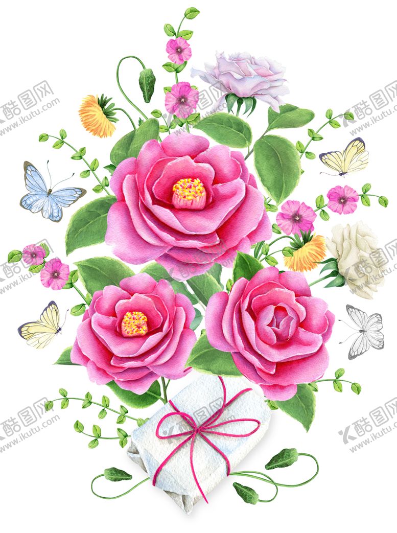 编号：68558611012131415816【酷图网】源文件下载-手绘花草牡丹花园元素素材