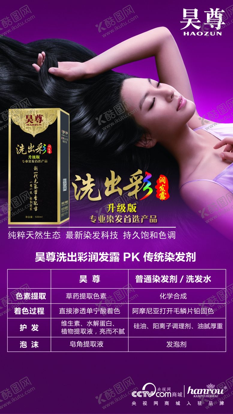 编号：50738607131048083919【酷图网】源文件下载-昊尊洗出彩染发展架海报传单