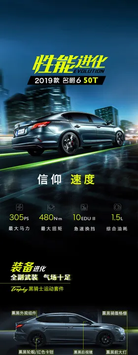 BMW i7汽车长图海报