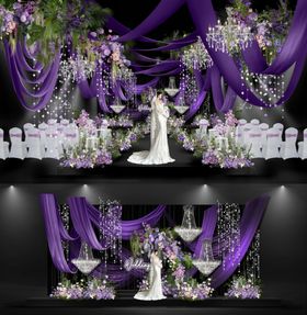 紫色梦幻婚礼场景布置