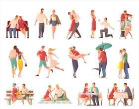 情侣男女朋友人物插画合集