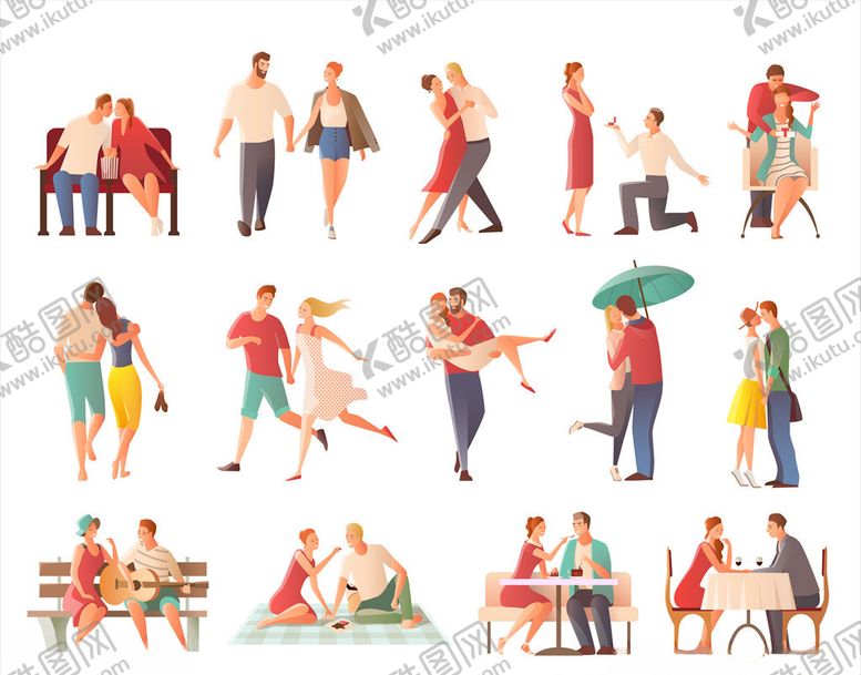 编号：67790609200336006868【酷图网】源文件下载-情侣男女朋友人物插画合集