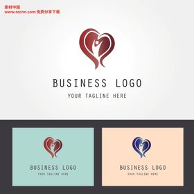 人形心形标志