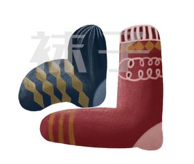 手绘卡通圣诞袜子