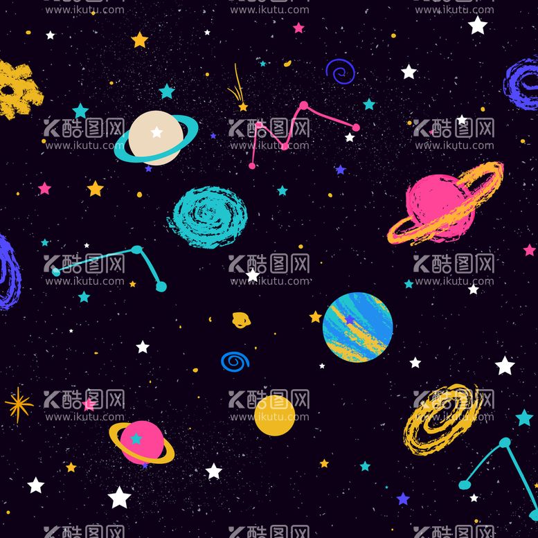 编号：72158909230820483426【酷图网】源文件下载-手绘宇宙星系插画背景