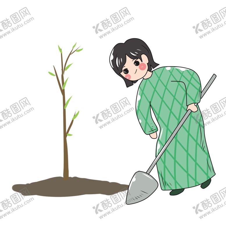 编号：88499902071829301800【酷图网】源文件下载-植树节女孩