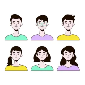 卡通人物头像男生女生可爱简约