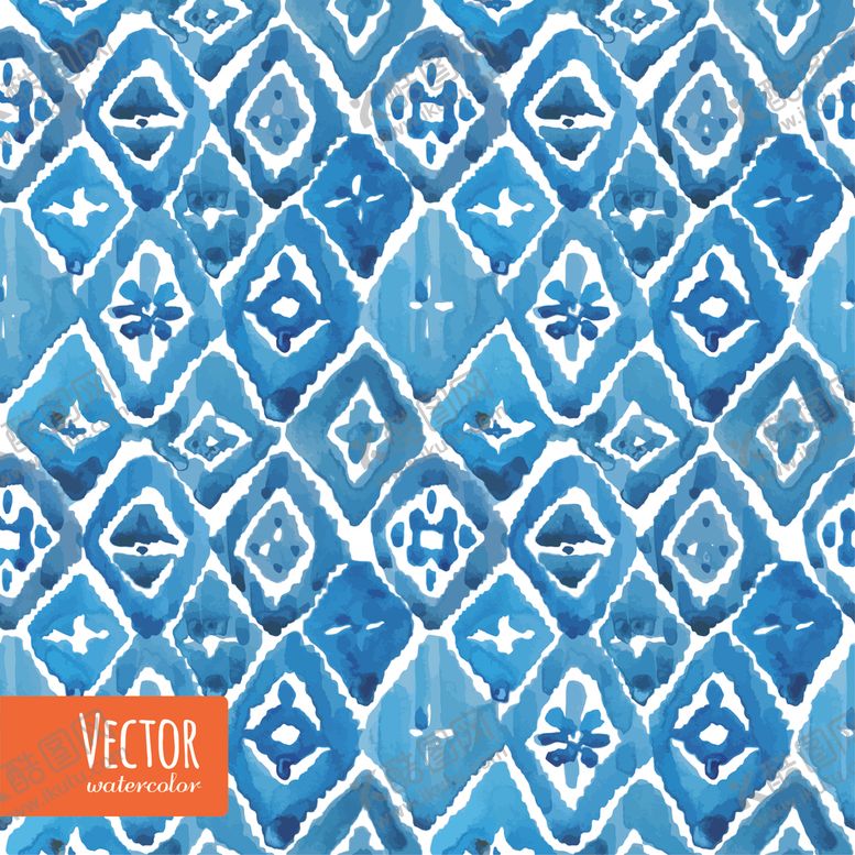 编号：39552810040739155803【酷图网】源文件下载-小清新蓝色水彩图案