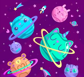 卡通行星太阳系表情