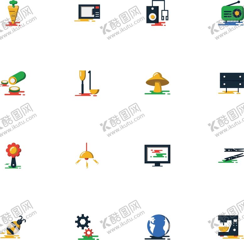 编号：14937001232105342724【酷图网】源文件下载-实用彩绘图标     
