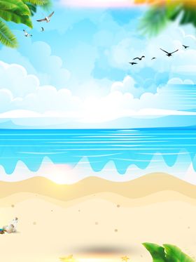 夏日海滩海报背景