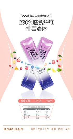 益生菌酵素减肥蓝莓轻奢微商产品海报