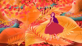 唯美插画探险少女