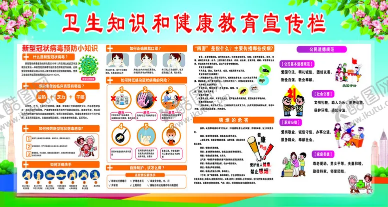 编号：95960902131046273940【酷图网】源文件下载-卫生知识和健康教育宣传栏