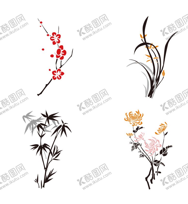编号：39106809162356220731【酷图网】源文件下载-梅兰竹菊