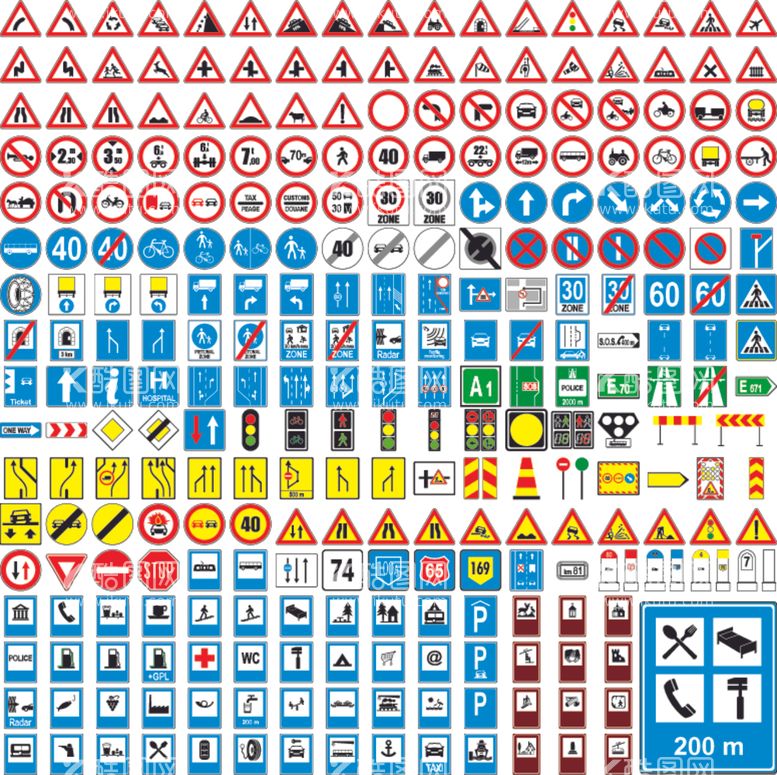 编号：58144603190042599025【酷图网】源文件下载-交通标志