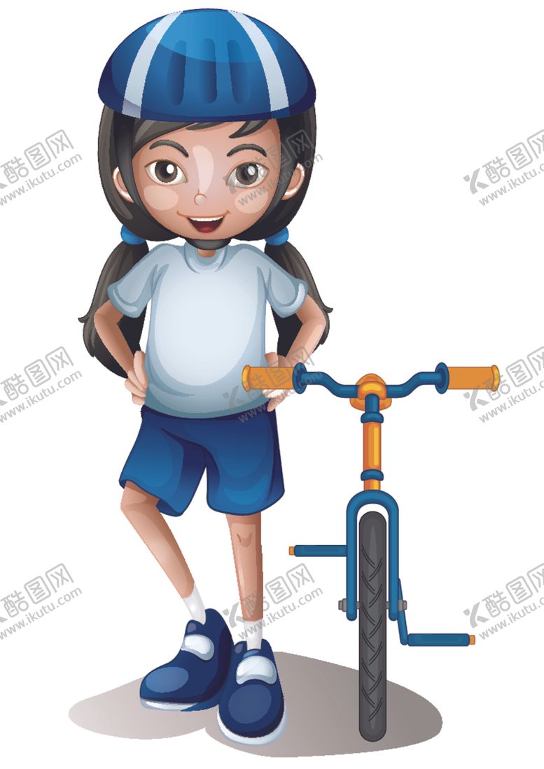 编号：68083812110309483635【酷图网】源文件下载-卡通自行车女孩
